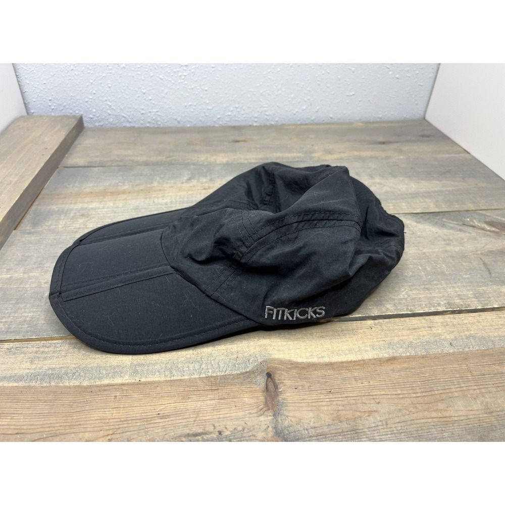 Fit Kicks Black Baseball Cap foldable nylon‎ one size